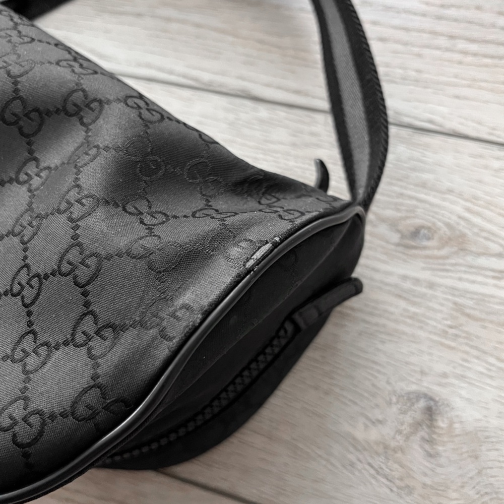 Rare Gucci Black Monogram Guccissima Belt Shoulder Bag Italy - Picture 13 of 14